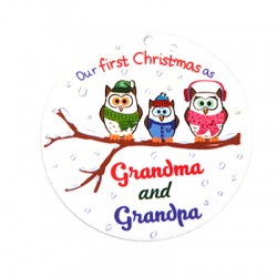 Pendentif rond en Acrylique Plexi « Notre Premier Noël » 69 mm