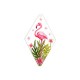 Pendente in Plexi Rombo con Fenicottero 39x70mm