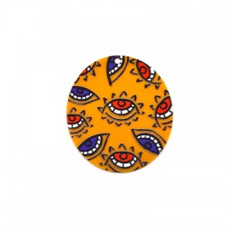 Colgante de Metacrilato Ovalado con Ojos 48x55mm