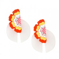 Orecchini in Plexi Metà Margherita 25x50mm (2pz/Set)