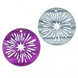 Colgante de Metacrilato Redondo Estrella 30mm