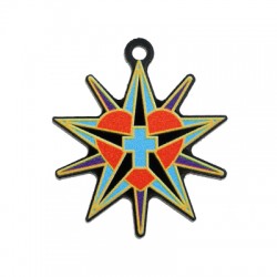Pendente in Plexi Acrilico Stella con Cuore e Croze 36mm
