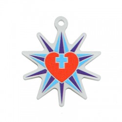 Pendentif en Acrylique Plexi Étoile cœur Croix 40 mm