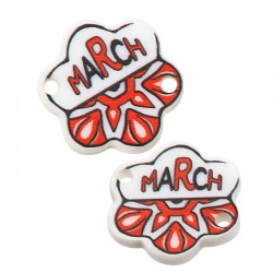 Connecteur en Acrylique Plexi Fleur « March » 18 mm