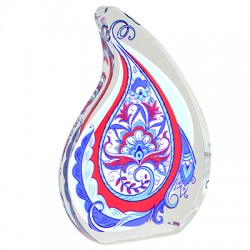 Pendentif Décoratif en Acrylique Plexi en Forme de Goutte avec Motif Paisley et œil Maléfique 86 x 115 mm
