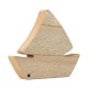 Bateau Décoratif en bois « Ευτυχία » avec Ancre et Bouée de Sauvetage 120 x 100 mm