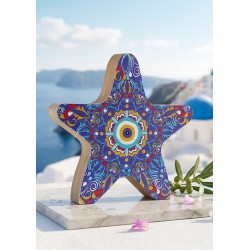 Étoile de mer Décorative en bois avec œil Maléfique 120 Mm/20 mm