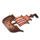 Wooden Pendant Pirate Boat with Skull 70x88mm