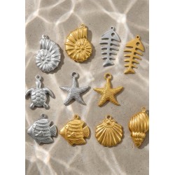 Stainless Steel 304 Charm Fish 17x15mm/6.3mm