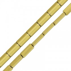 Hematite Bead Tube Flat 7x14mm Ø1.2mm (32pcs)