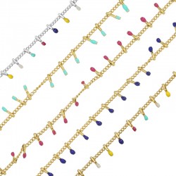 Chaîne maille Émaillée 6x15mm en Acier Inoxydable