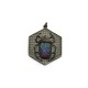 Pendentif en Laiton et Zircon Hexagon Beetle 33 x 30 mm