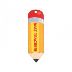Ξύλινο Μοτίφ Μολύβι "Best Teacher" 21x69mm/3mm Ø3mm