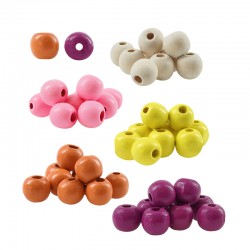 Perle en bois 12 mm Ø~4.3 mm