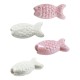 Perle en céramique émaillée en forme de poisson 26 x 12 mm Ø 2 mm