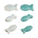 Enameled Ceramic Bead Fish 26x12mm Ø2mm