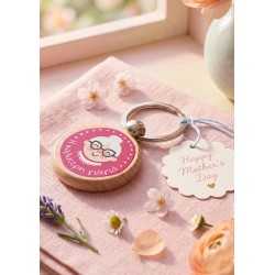 Portachiavi con Ciondolo in Legno "Migliore Nonna" 39 mm/7 mm