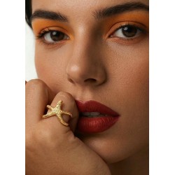 Bague en Acier Inoxydable 304 avec Étoile de Mer
