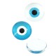  Glass Cabochon Flatback Round with Evil Eye 10mm