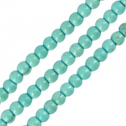 Howlite Bead Round Turquoise 4mm (~Ø1.2mm (~100pcs)