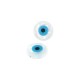 MOP Shell Round Bead Flat with Evil Eye 10mm/3mm Ø0.8mm