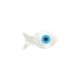 MOP Shell Bead Fish with Evil Eye 8x15mm/2.2mm Ø0.8mm