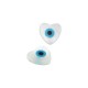 Cuenta de Concha MOP en Forma de Corazón Plana con Ojo del Mal 10 mm/2,7 mm Ø 0,8 mm