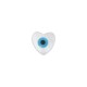 MOP Shell Bead Heart Flat with Evil Eye 10mm/2.7mm Ø0.8mm