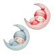 Wooden Pendant Moon with Baby 82mm