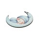 Wooden Pendant Moon with Baby 82mm