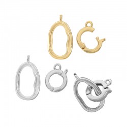 Μπρούτζινο Κούμπωμα 9.6x8mm/2.4mm & 9x16mm/1.8mm (2τμχ/Σετ)