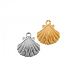 Stainless Steel 304 Charm Shell 13x13.8mm