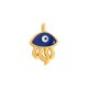 Charm de Zamak esmaltado con medusa y ojo malvado 9 x 11 mm/2,4 mm