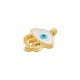 Enameled Zamak Charm Jellyfish with Evil Eye 9x11mm/2.4mm