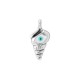 Enameled Zamak Charm Shell with Evil Eye 7x13mm/2.75mm
