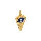Enameled Zamak Charm Shell with Evil Eye 7x13mm/2.75mm
