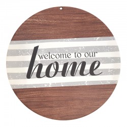 Colgante Redondo de Madera «Welcome Home» 250 mm