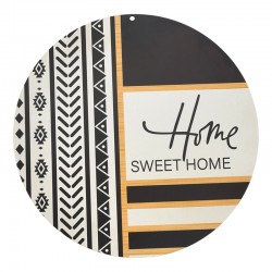 Ξύλινο Μοτίφ Στρογγυλό "Sweet Home" με Γραμμές 250mm