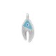 Breloque en Zamak émaillé « Pince de Crabe » avec Œil Maléfique 7 x 13 mm/3 mm