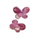 Enameled Ceramic Bead Fuchsia Butterfly 23x16mm Ø3.5mm