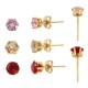 Boubles d'Oreilles avec Cristal 6.7mm en Acier Inoxydable 304