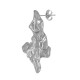 Stainless Steel 304 Earring Irregular Hammered 26.3x38mm