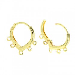 Brass Earring Teardrop Tear with Loops 14mm