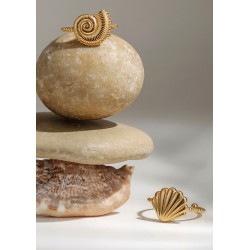 Bague en Acier Inoxydable 304 avec Coquillage 14,6 x 13,3 mm
