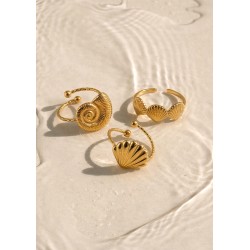Bague en Acier Inoxydable 304 avec Coquillages