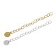 Chaîne D'Extension en Laiton 3x4 mm avec Breloque Ronde 6 mm (Longueur 5 cm)