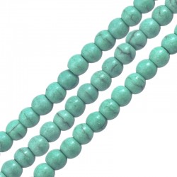 Perle Ronde en Howlite bleu aqua Clair 3 mm Ø~0.5 mm (~130 Pièces)
