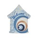 Wooden Pendant House with Evil Eye "Welcome" 120x98mm