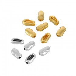 Zamak Bead Oval Irregular Knot Cover15x7mm Ø1.9mm