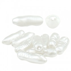 Pearl ABS Tube Irregular 23x8mm Ø1mm